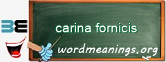 WordMeaning blackboard for carina fornicis